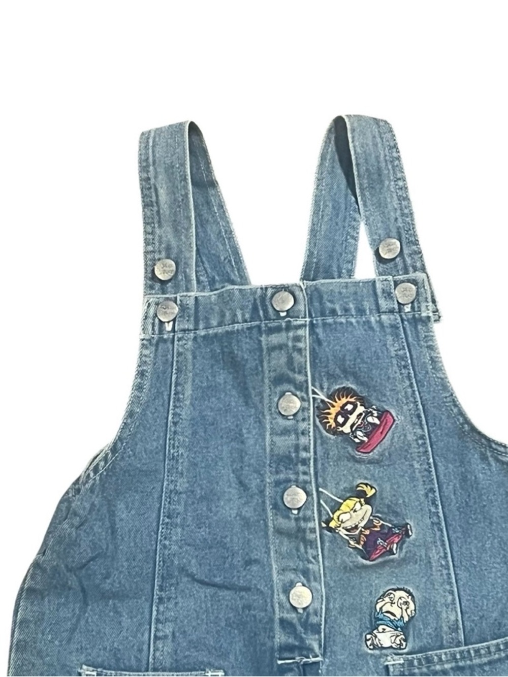 Vintage 1996 Viacom Nickelodeon Rugrats Denim Overall Embroidered dress Girls 6x